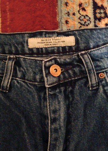 Nakışlı Düğmeli Bohem Kadın Kot Pantolon - Görsel 4