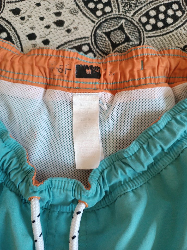 Turkuaz Erkek Mini Şort - Bohem Tarzı - Görsel 2