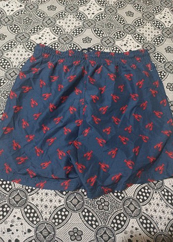 Kırmızı Desenli Lacivert Erkek Şort - Görsel 3