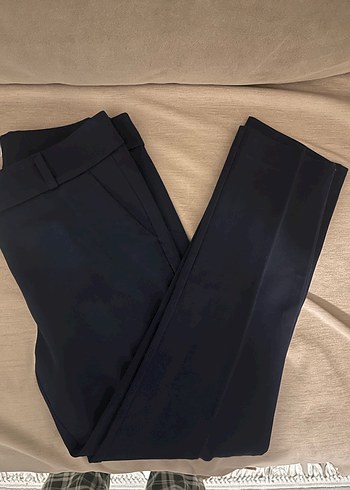 Lacivert Midi Kumaş Kadın Pantolon - Görsel 2