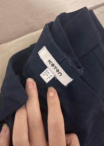 Lacivert Midi Kumaş Kadın Pantolon - Görsel 4