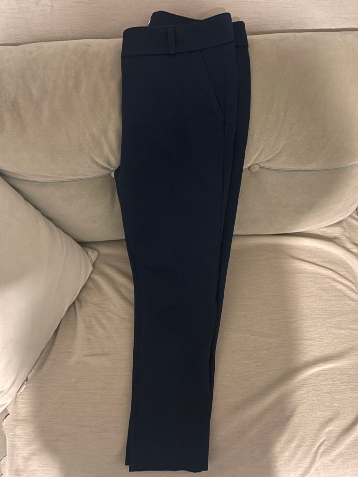 Lacivert Midi Kumaş Kadın Pantolon - Görsel 3