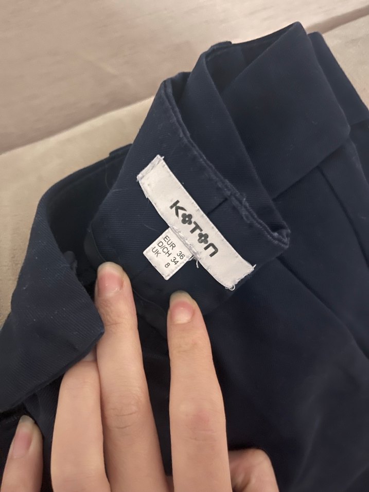 Lacivert Midi Kumaş Kadın Pantolon - Görsel 4