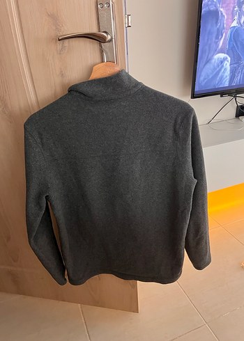 Gri Erkek Yarım Fermuarlı Yüksek Yaka Sweatshirt - Görsel 4