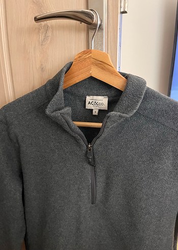 Gri Erkek Yarım Fermuarlı Yüksek Yaka Sweatshirt - Görsel 3