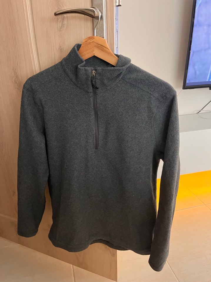 Gri Erkek Yarım Fermuarlı Yüksek Yaka Sweatshirt - Görsel 2