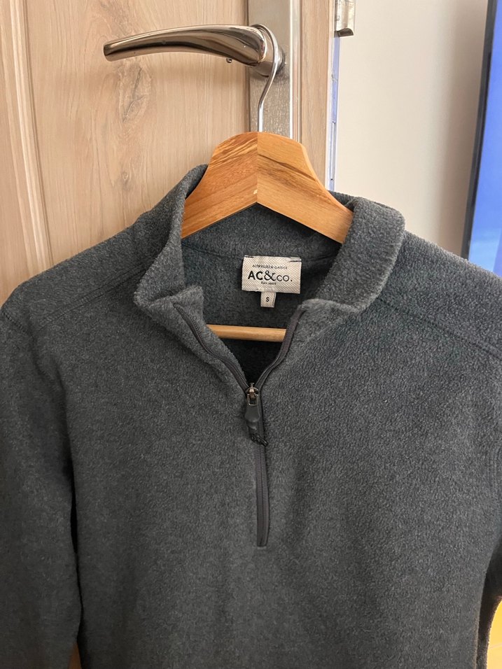 Gri Erkek Yarım Fermuarlı Yüksek Yaka Sweatshirt - Görsel 3