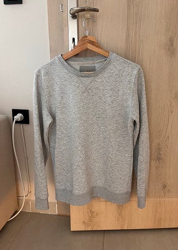 Gri Uzun Kollu Salaş erkek Sweatshirt - Görsel 4