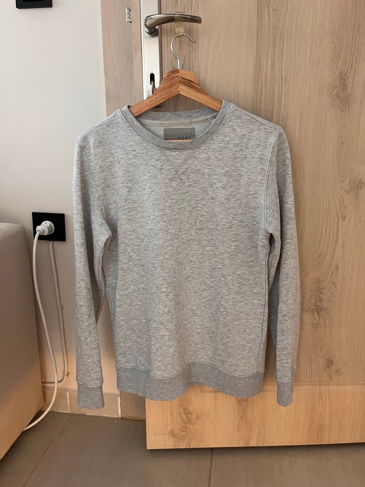 Gri Uzun Kollu Salaş erkek Sweatshirt - Görsel 4