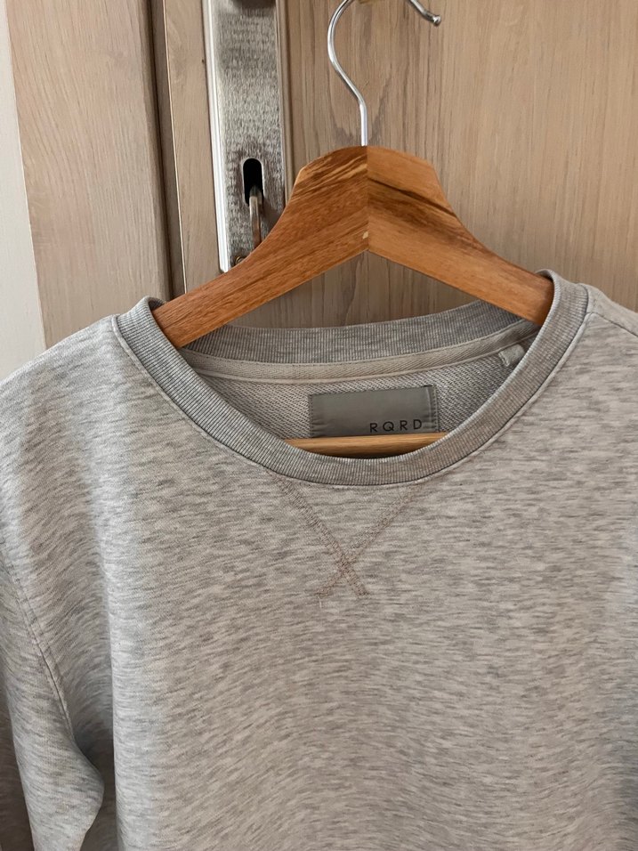 Gri Uzun Kollu Salaş erkek Sweatshirt - Görsel 2