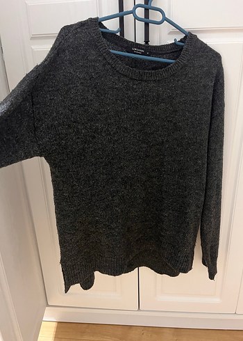 Gri Örgü Kadın Yün Kazak - Görsel 2