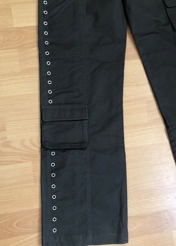 xs Beden Düğmeli Siyah Midi Kadın Kot Pantolon