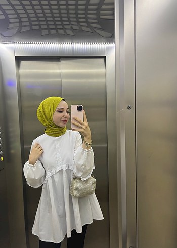 Diğer Diger Bohem Etnik Desenli Beyaz Tunik