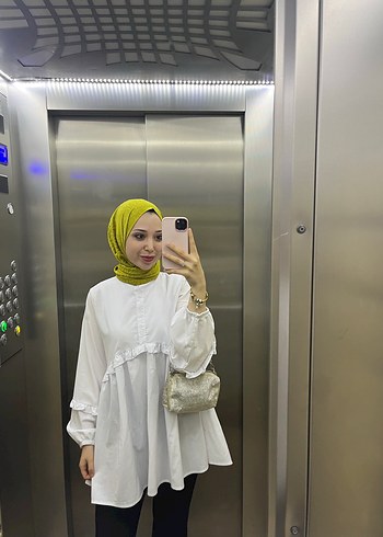 Diger Bohem Etnik Desenli Beyaz Tunik