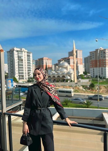 Drapeli Siyah Kadın Ceket - Uzun ve Regular Fit