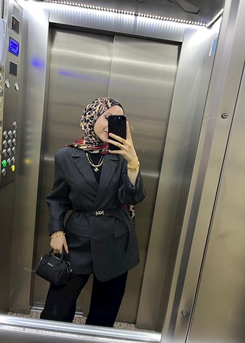 38 Beden Drapeli Siyah Kadın Ceket - Uzun ve Regular Fit