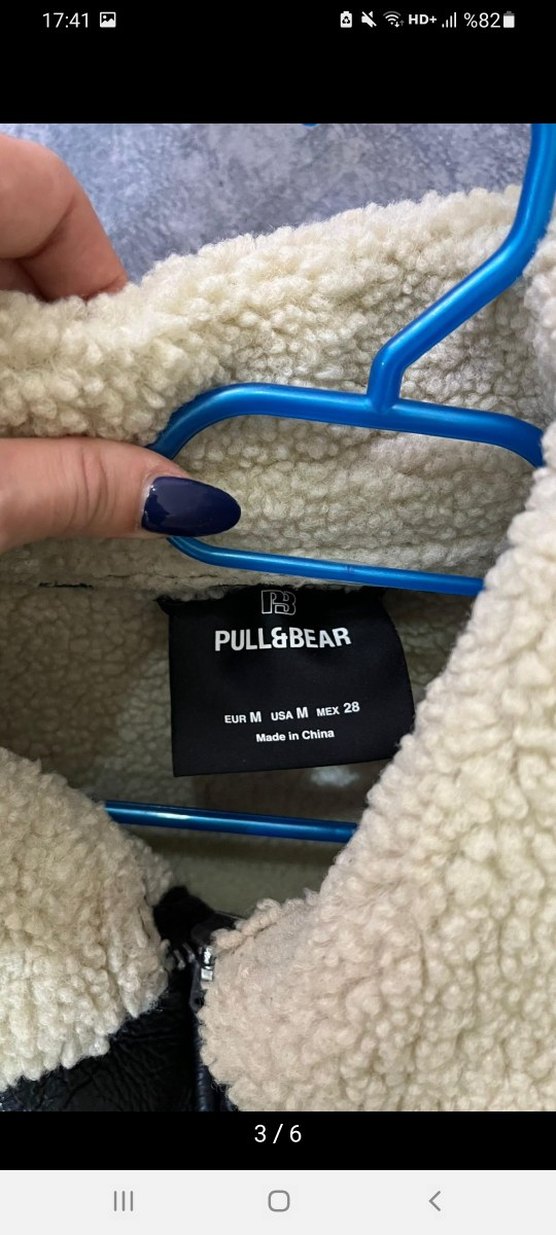 Kürk Detaylı Siyah Deri Kadın Ceket - Görsel 3