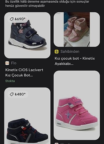 25 Beden Kinetix Kız Çocuk Bot