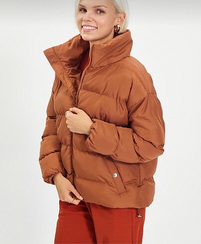 Kahverengi oversize mont