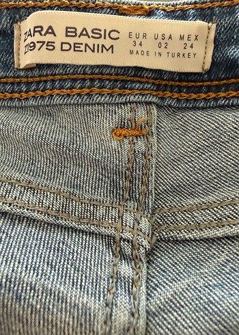 Nakışlı Düğmeli Mavi Kadın Jean - Görsel 8