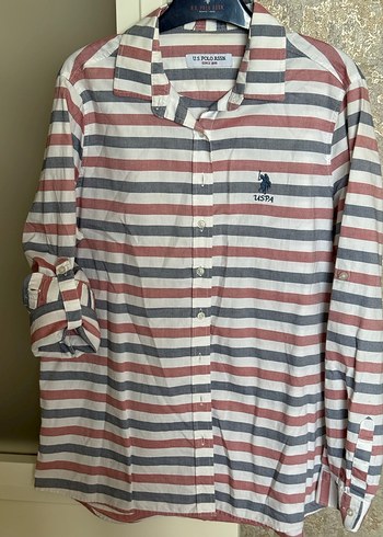 Uspolo Çizgili Kadın Gömlek - Görsel 2