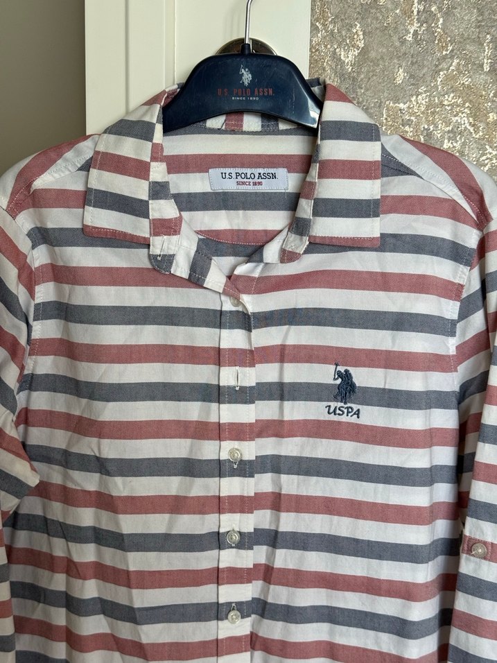 Uspolo Çizgili Kadın Gömlek - Görsel 3