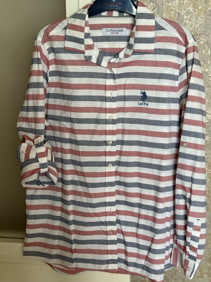 Uspolo Çizgili Kadın Gömlek - Görsel 2