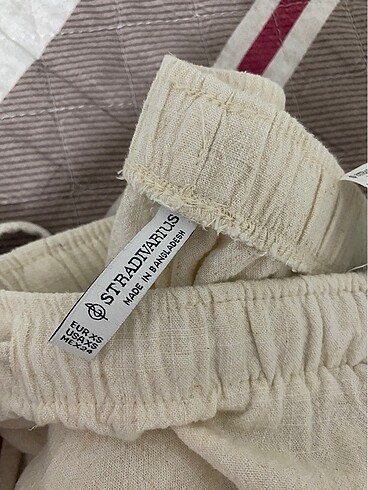 32 Beden ten rengi Renk Stradivarius keten pantolon