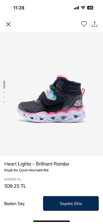 26 Beden Skechers çoçuk bot 26 beden