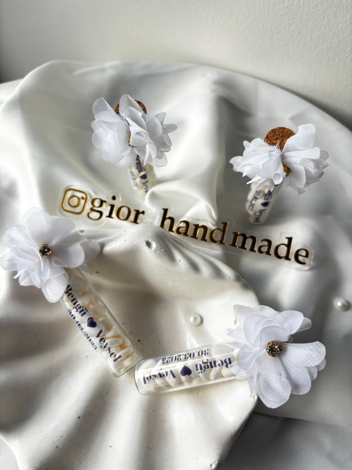 Cam Tüp Mantar Kapaklı 8 cm - Görsel 2