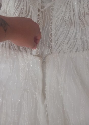 Mediha cambaz tasarım Beyaz Uzun Bohem Gelinlik - Görsel 4