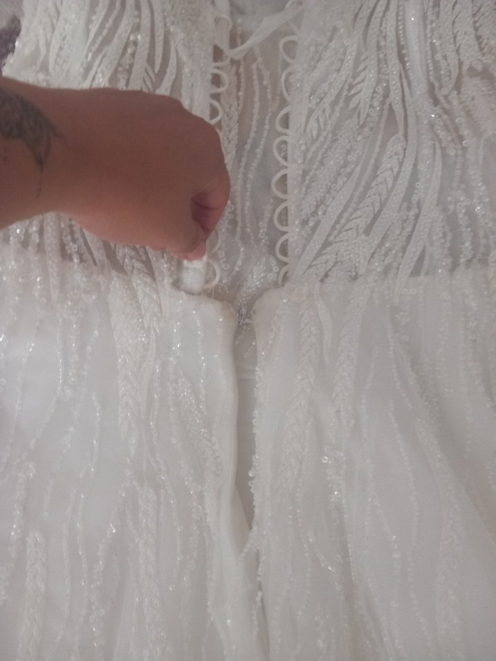 Mediha cambaz tasarım Beyaz Uzun Bohem Gelinlik - Görsel 4