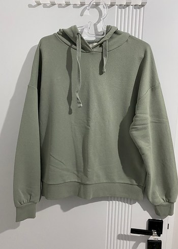 Yeşil Kapüşonlu Kadın Sweatshirt