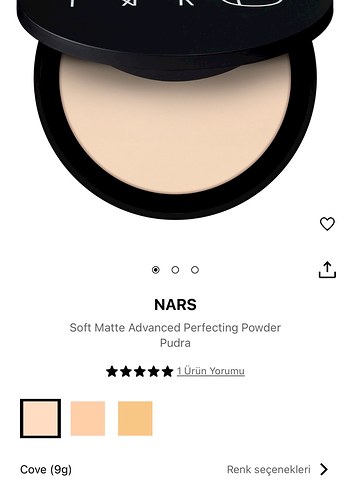 NARS Soft Matte Pudra 9g Cove