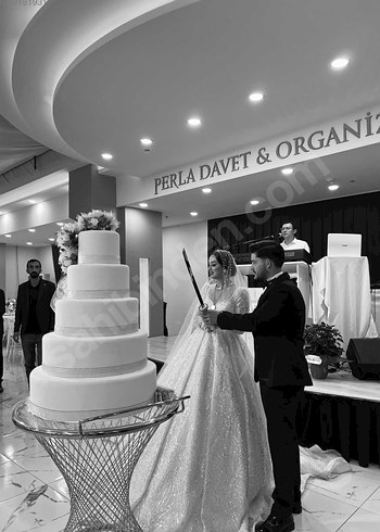 Beyaz Uzun Kollu gelinlik - Görsel 5