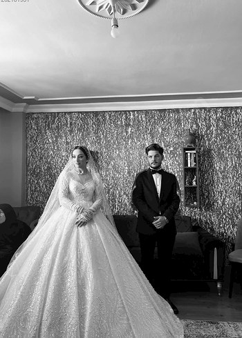 Beyaz Uzun Kollu gelinlik - Görsel 7