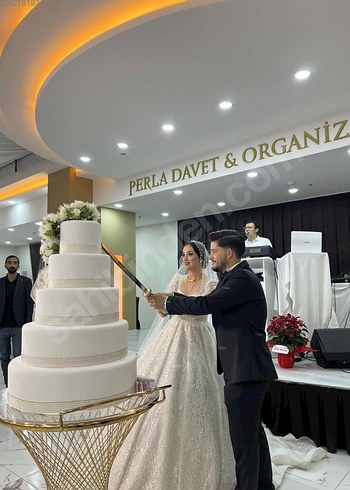 Beyaz Uzun Kollu gelinlik - Görsel 10