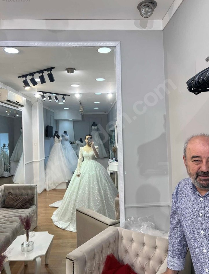 Beyaz Uzun Kollu gelinlik - Görsel 2