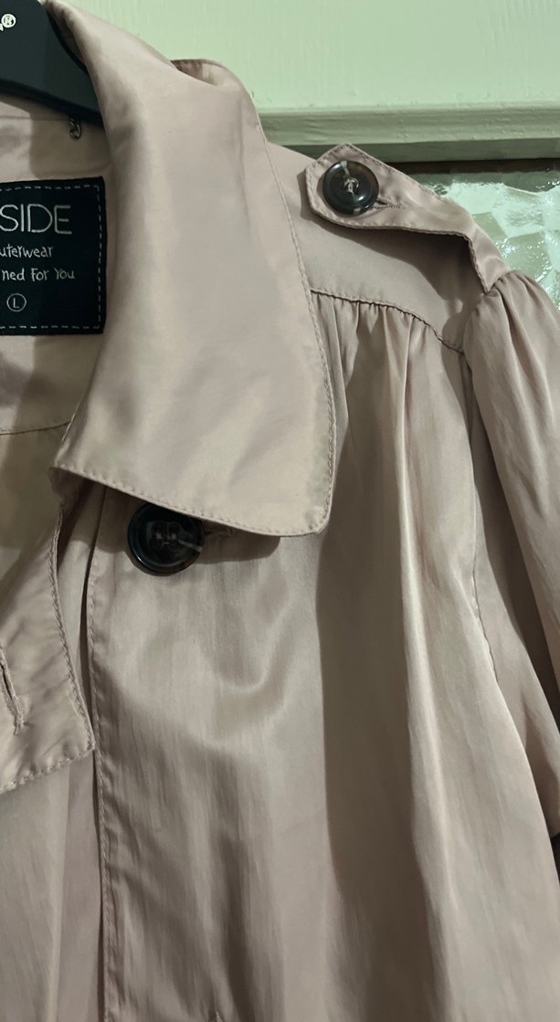 Bej Düğmeli Midi Kadın Trençkot - Görsel 2