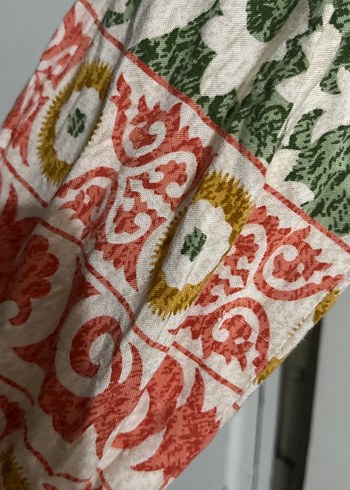 Yeşil turuncu yazlık elbise - Görsel 2