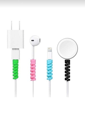 2 Adet Cable Protector Spiral Kablo Koruyucu 