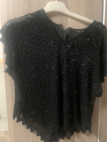 Abiye boncuklu bluz - Görsel 3