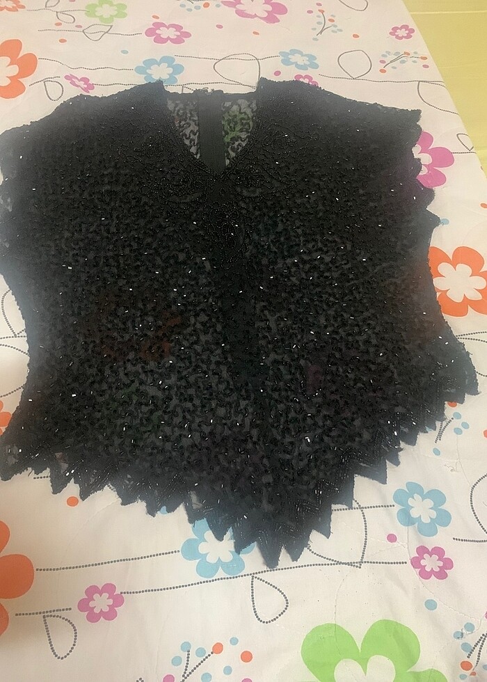 Abiye boncuklu bluz - Görsel 2