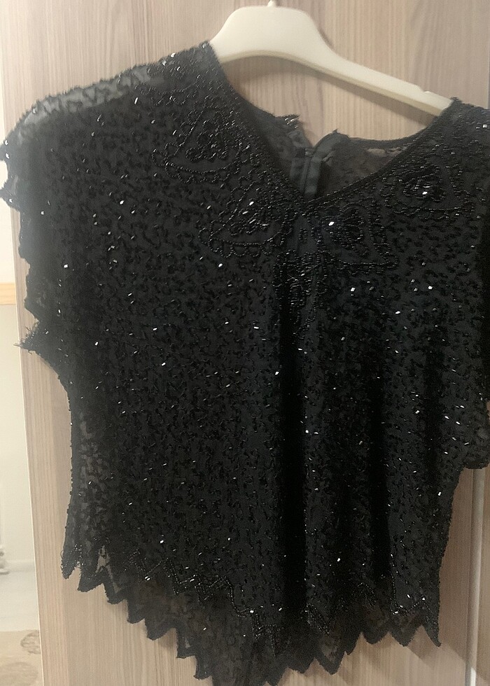 Abiye boncuklu bluz - Görsel 3