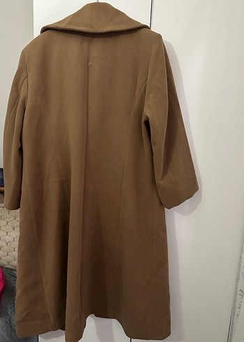 Bej Düğmeli Midi Hamile Kaban - Görsel 3