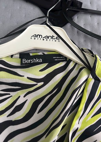 Yeşil Zebra Desenli Pilili Mini Bluz - Görsel 4