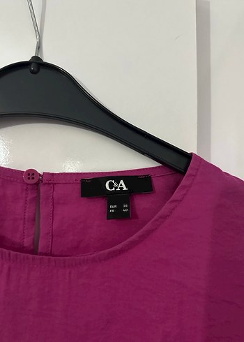 Mor Uzun Kollu Midi Keten Elbise - Görsel 3