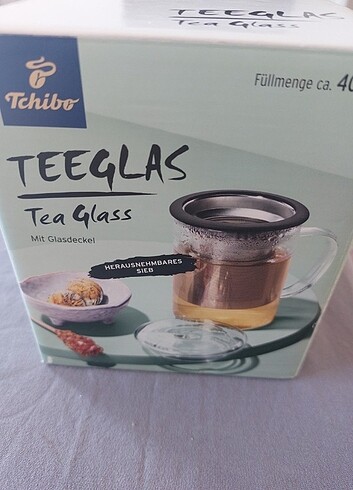 Tchibo cam kapaklı çay bardağı 