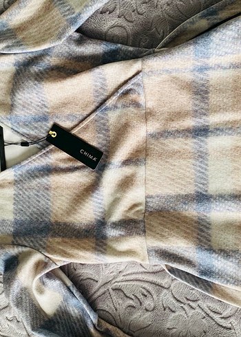 Mavi Ekose Desenli elbise chima - Görsel 3