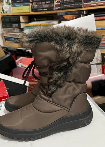 Kürklü Kahverengi Yüksek Topuklu Kadın Bot - Görsel 2